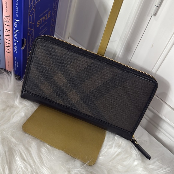 Burberry Plaid Coated Canvas Zip-Around Wallet - Picture 3 of 7